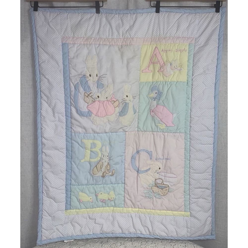 VTG Quiltex Beatrix Potter Peter Rabbit Baby Crib Bedding Nursery Set